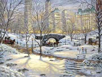 Snow Painting - A Winter Eve in New York